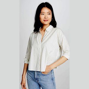 James Perse Striped Relaxed Blouse, Cropped, Boxy